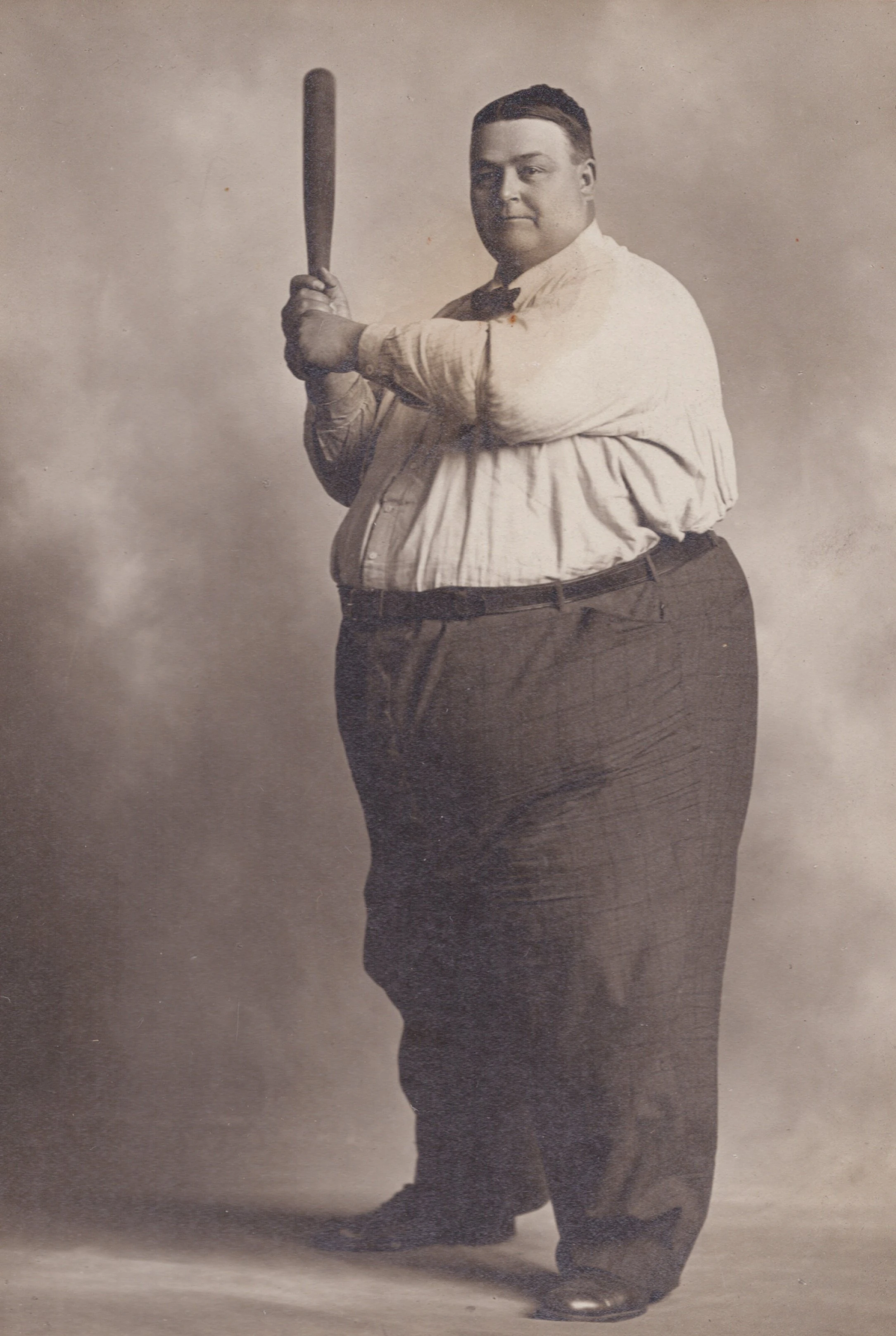 This undated photograph offers a fine view of Leonard “Baby” Bliss, Bloomington’s celebrity “fat man” of a century past.